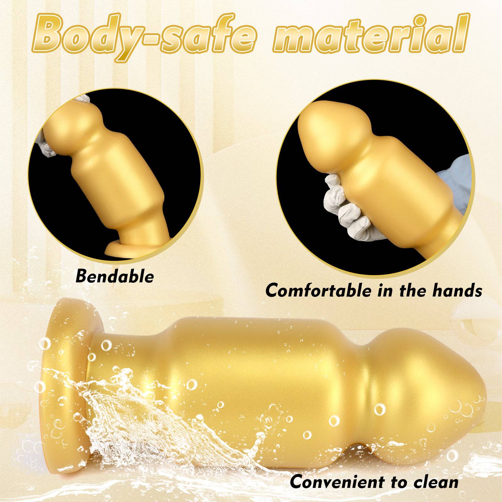 11 Inch Yellow Silicone Butt Plug Dildo - Tarisss Sex Toy Store