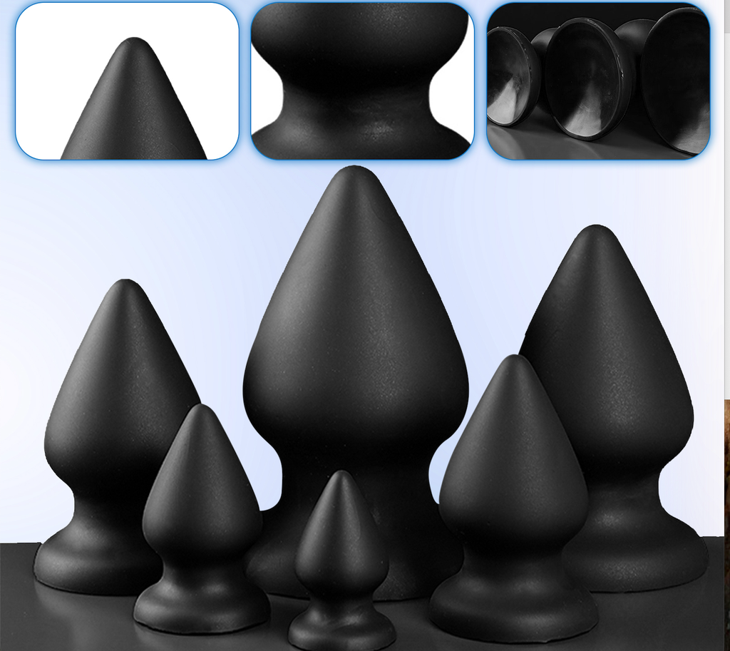 Smooth Tapered Silicone Anal Plug with Wide Base