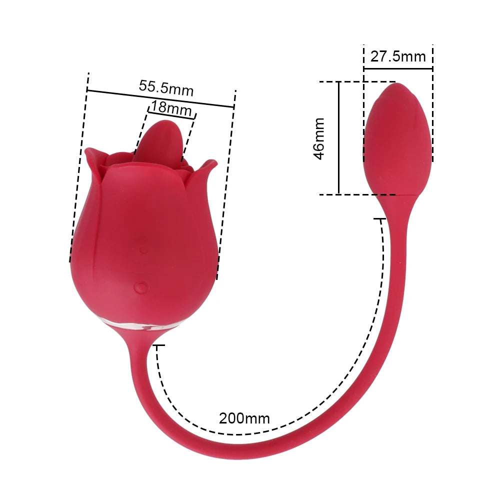 Rose Clit Clamp Panty Egg Vibrating Anal Orgasm - Dual End Clitoral Vibrator Sex Toys for Women