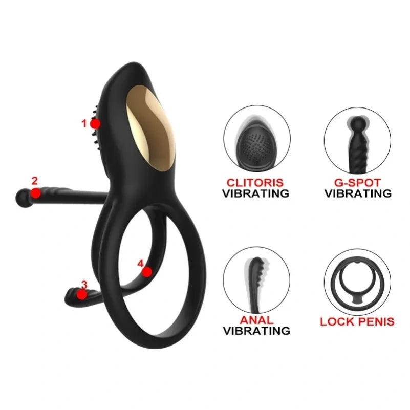Silicone Male Ejaculation Control Cock Rings Vibrator – G-Spot Stimulation & Clitoral Suction Tool for Women
