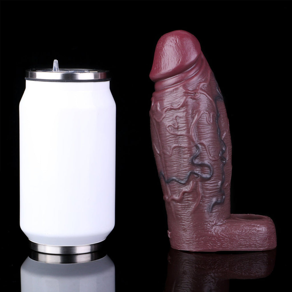 Ebony Cock Sleeve Realistic Penis Sheath - Lifelike Textures Silicone Extender Condom
