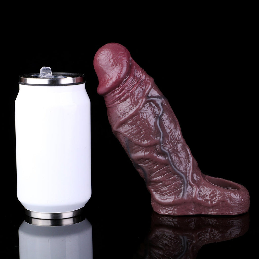 Life Size Realistic Cock Sleeve - Ebony Thick Penis Sheath Extender Sex Toys for Men Gay