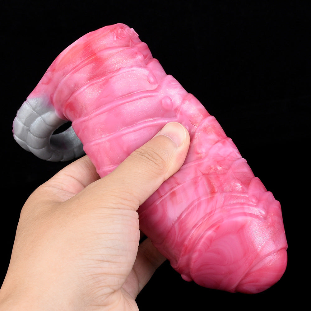 Fire Horse Penis Sleeve Sheath Enlarger - Silicone Monsterdildo Cock Extender Male Condom