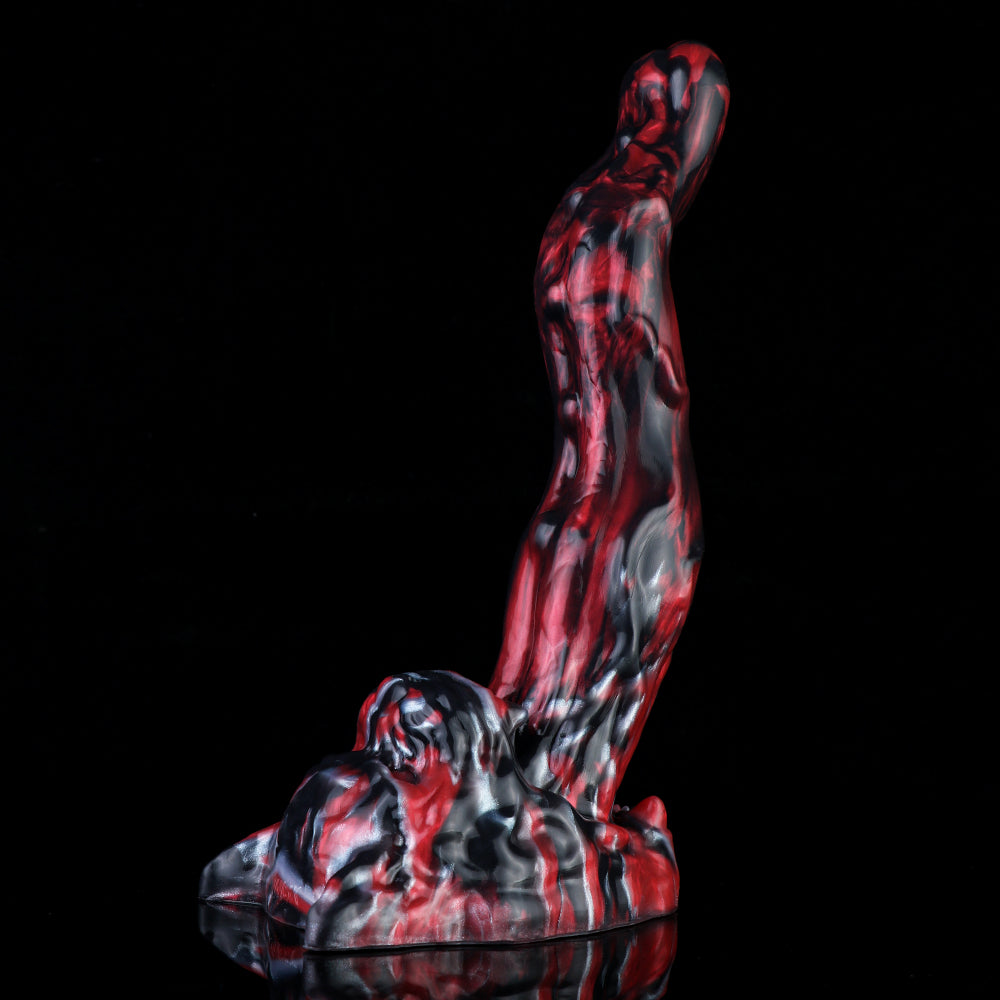 Domlust Black Tiger Monster Dildo | Obsidian Bloodswirl Platinum Silicone Fantasy Toy S–XXL