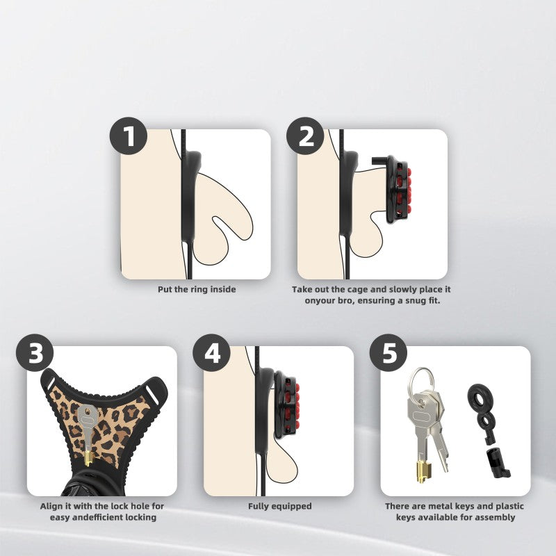 Silicone Chastity Thong Set with Vibrating Plug & Soft Spike Cage-GSD Series