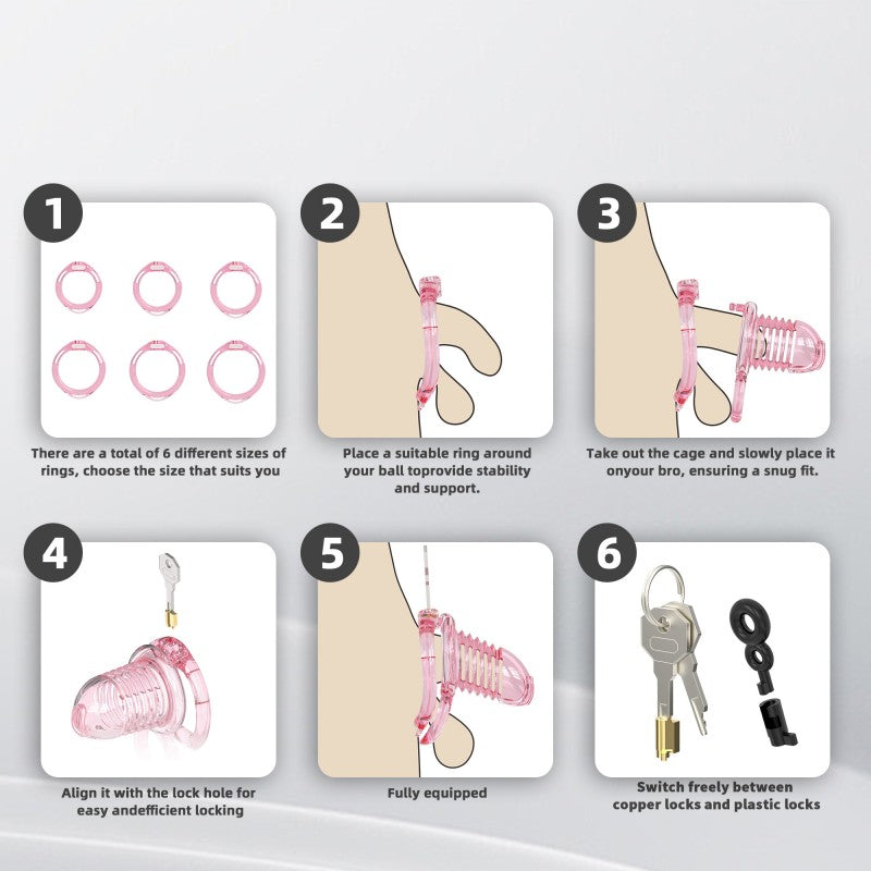 Transparent Flexible Chastity Cage with Stretchable Design （R6）
