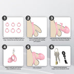 Adjustable Chastity Cage with Removable Silicone Studs | Remote Plug Compatible Locking Device