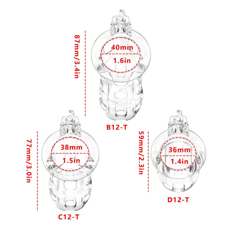 Soft Cobra Chastity Cage Set – Flexible Silicone Cobra Cage with 6 Rings & Lock System