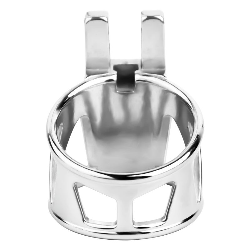 No Ball Ring Chastity Cage – Stainless Steel Lock, 9 Size Glans Fit, Discreet Wear
