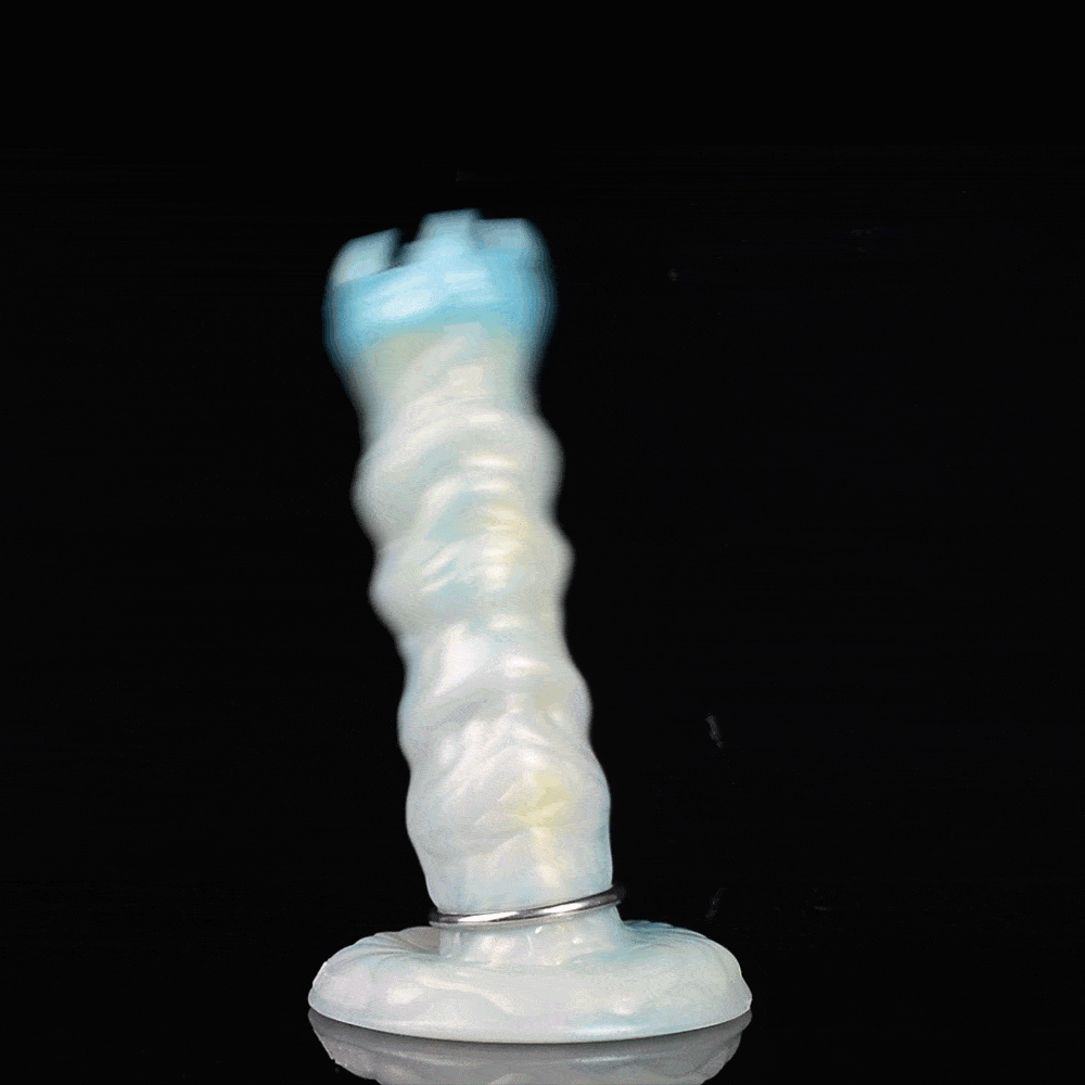Ovipositor Dildo – Platinum Silicone Monster Egg-Laying Fantasy | DarcoSilk Blue | 9.8 Inch