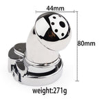Mushroom Head Metal Chastity Cage – Fully Enclosed with Internal Lock & Adjustable Ring