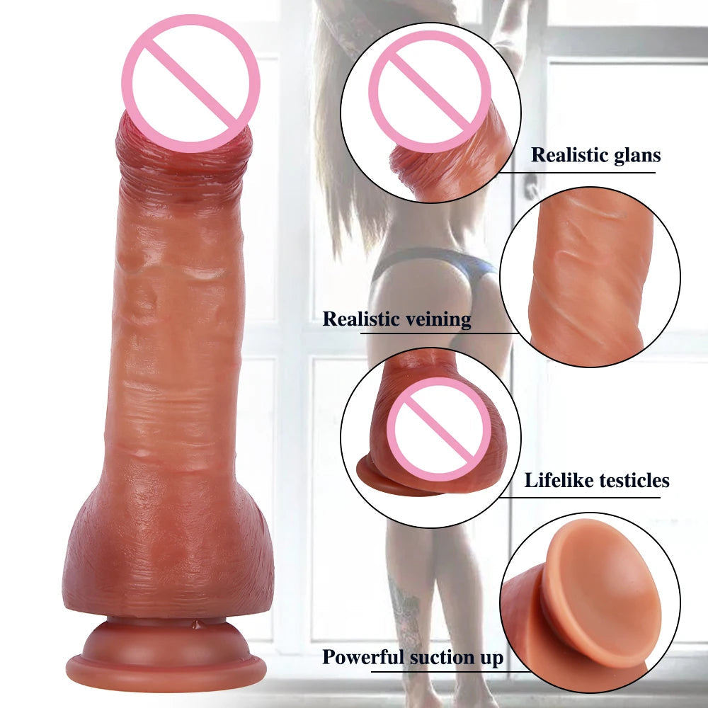 Ejaculating Dildo Butt Plug - Realistic Squirting Silicone Dildo Female Sex Toy