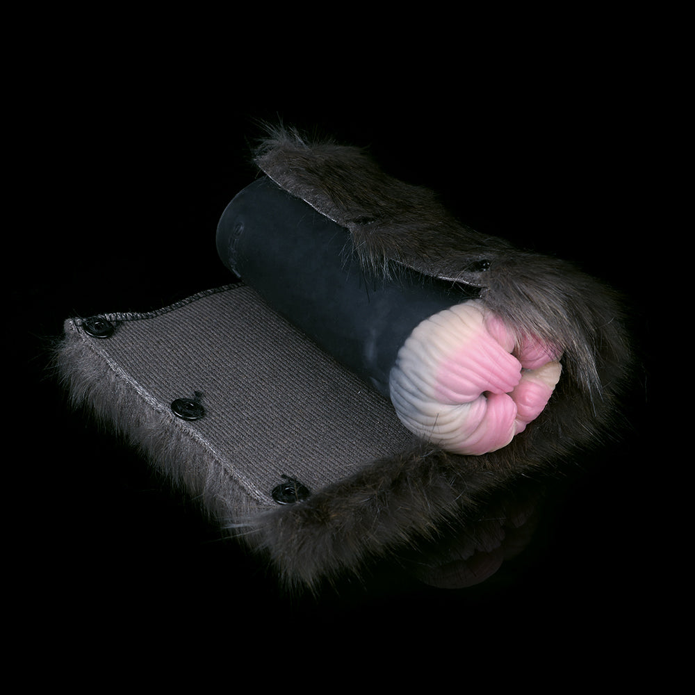 Domlust Black Cat Furry Pocket Pussy — Animal Vagina Silicone Masturbation Sleeve for Men