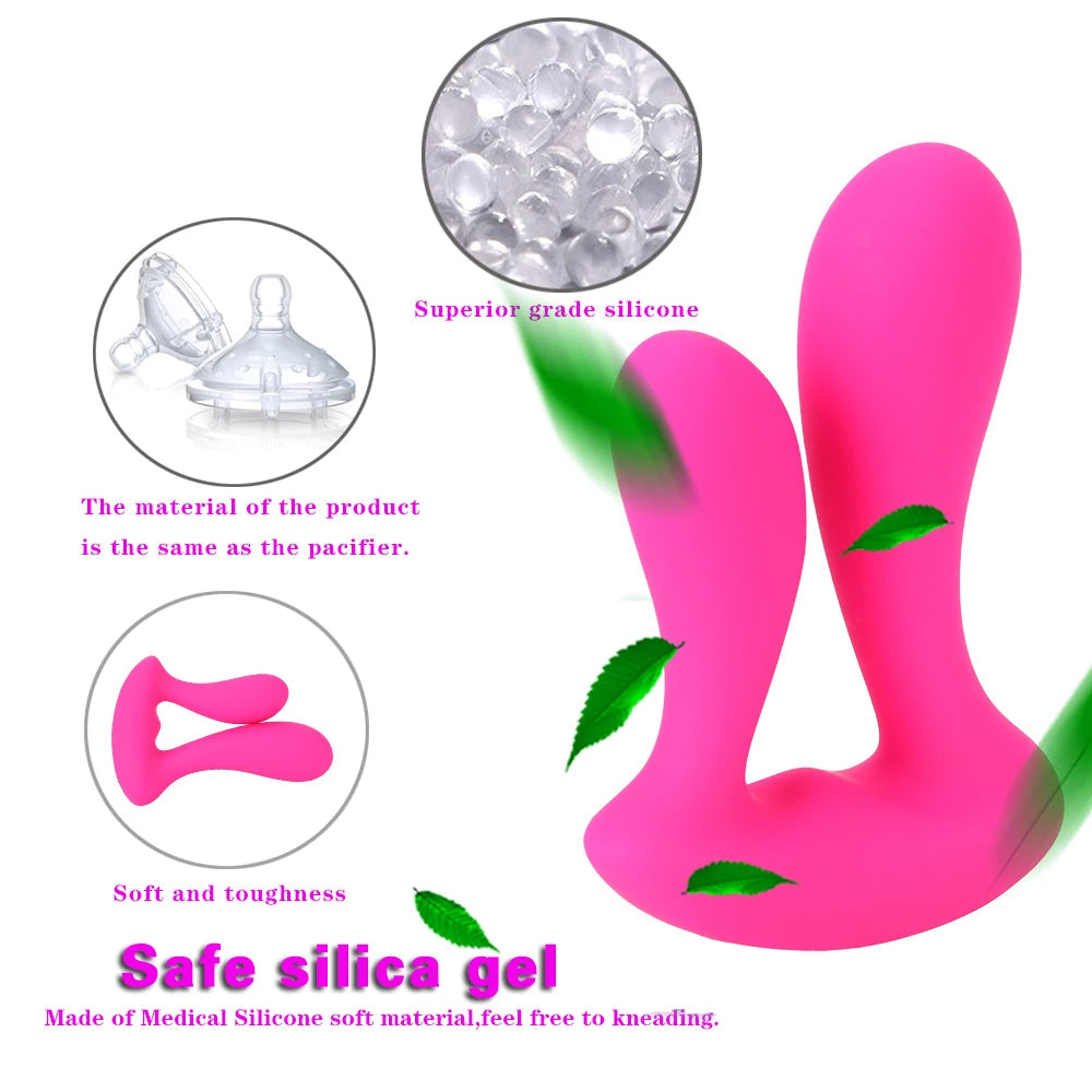 Remote Control Double Dildo Vibrator- Vibrating Butt Plug Panty Sex Toys