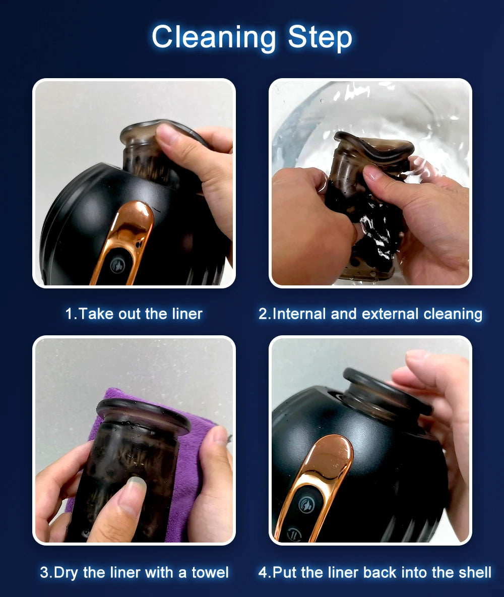 Blowjob Adult Stroker Male Masturbator - Rotation Oral Electric Pocket Pussy Thrusting Sex Toy for Men