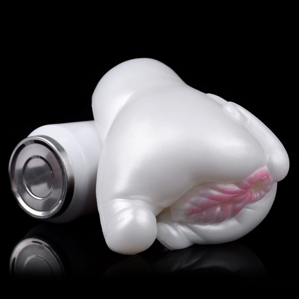 White Pig Pocket Pussy Masturbation Cup - Vibrating Bullet Animal Pussies Sex Toy for Men
