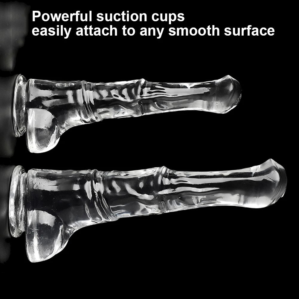 Crystal Realistic Horse Dildo Women Masturbator - Jelly Suction Cup Animaldildo Anal Orgasm