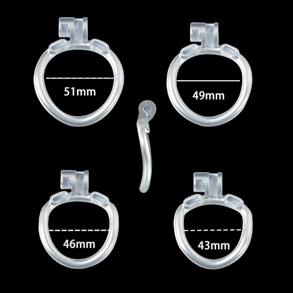 3D Printed Male Chastity Cage – Lightweight Penis Lock with 5 Rings for Erection Control & Bondage Fun