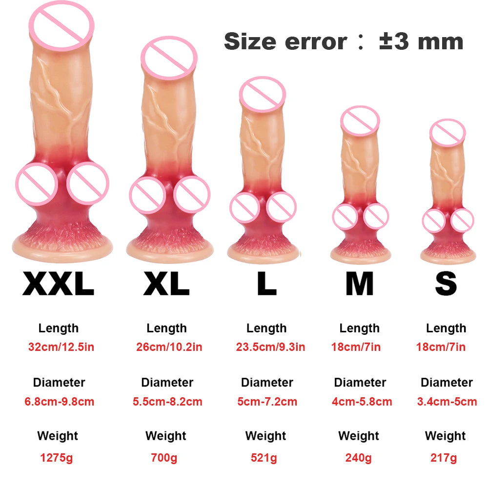 Huge Wolf Dildo Anal Butt Plug - Big Suction Cup Animaldildo Lifelike Sex Toys for Women Masturbation