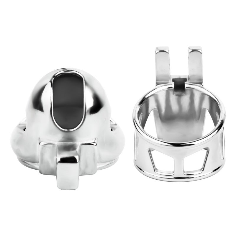 No Ball Ring Chastity Cage – Stainless Steel Lock, 9 Size Glans Fit, Discreet Wear