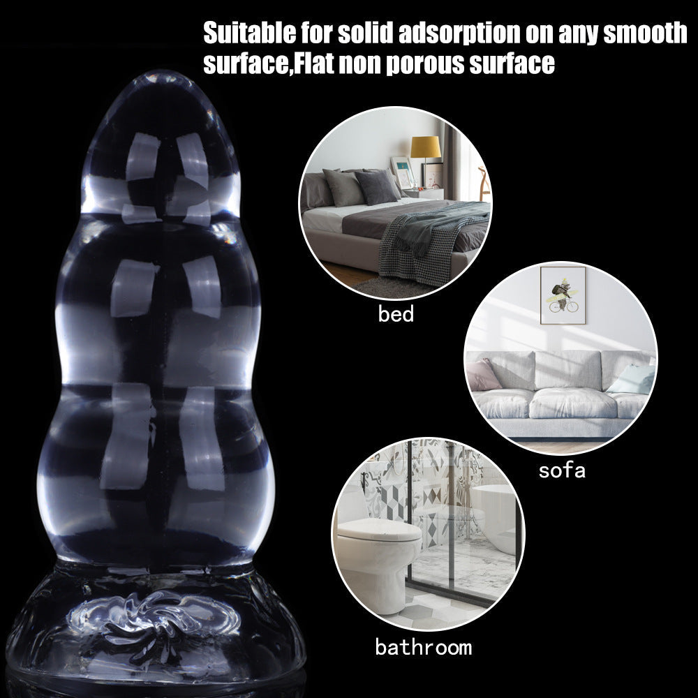 Big Giant Silicone Dildos - Transparent Jelly Huge Anal Plug with Strong Suction Cup