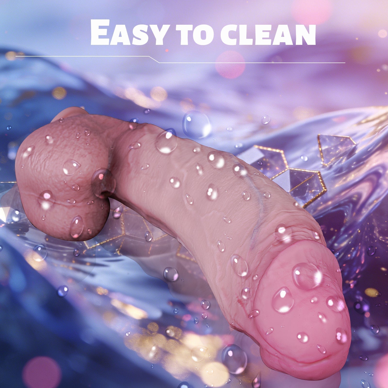 14.96” Realistic Curved Silicone Dildo with Suction Base - Tarisss Sex Toy Store