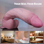 14.96” Realistic Curved Silicone Dildo with Suction Base - Tarisss Sex Toy Store