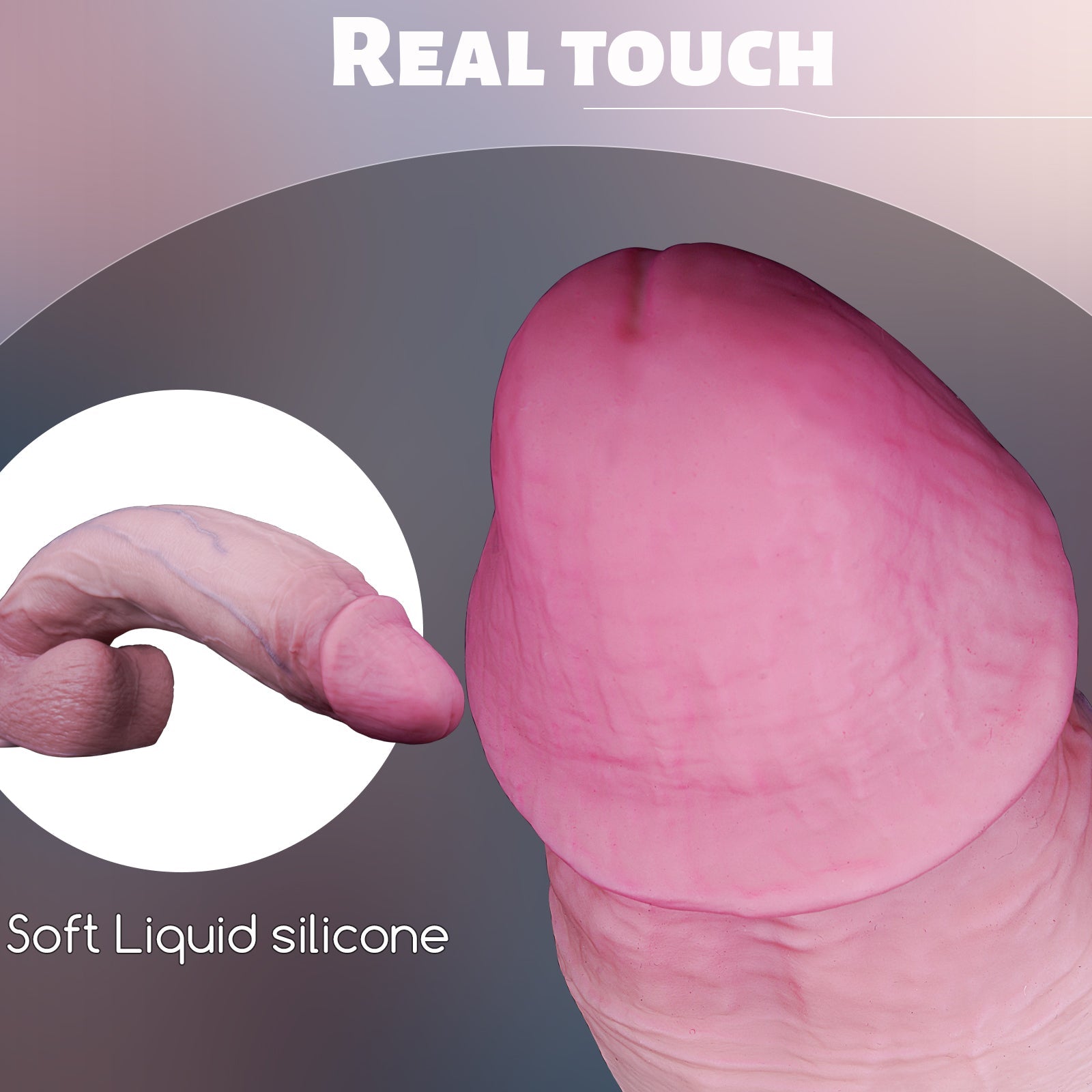 14.96” Realistic Curved Silicone Dildo with Suction Base - Tarisss Sex Toy Store