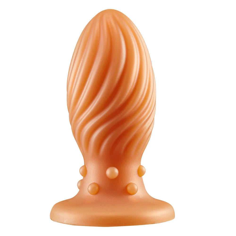 Knotted Silicone Anal Butt Plug - Sprial Anal Dilator Expansion Vagina Prostate Massager