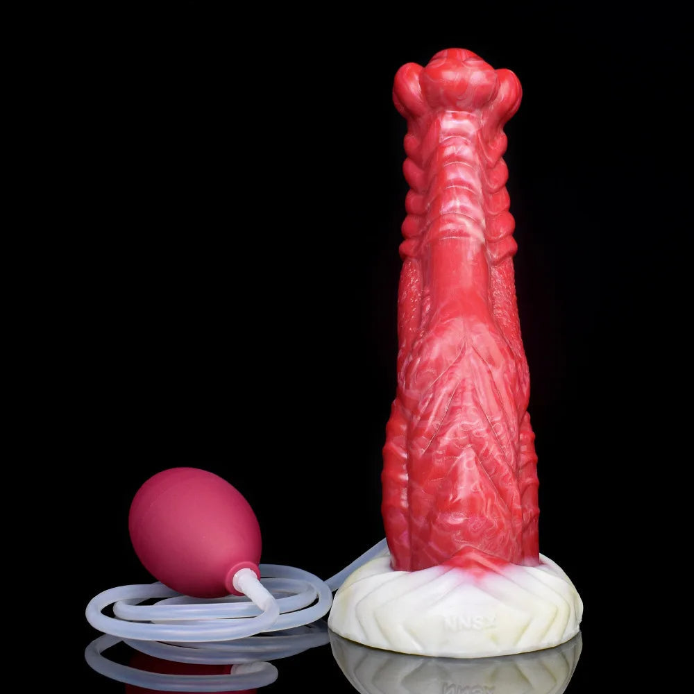 Squirting Dragon Dildo Crawl Clit Stimulation Butt Plug - Silicone Cumming Women Masturbator