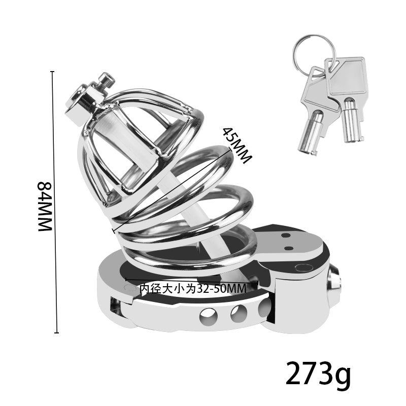 Hollow Metal Chastity Cage with Urethral Tube & Internal Lock – Breathable & Secure Design