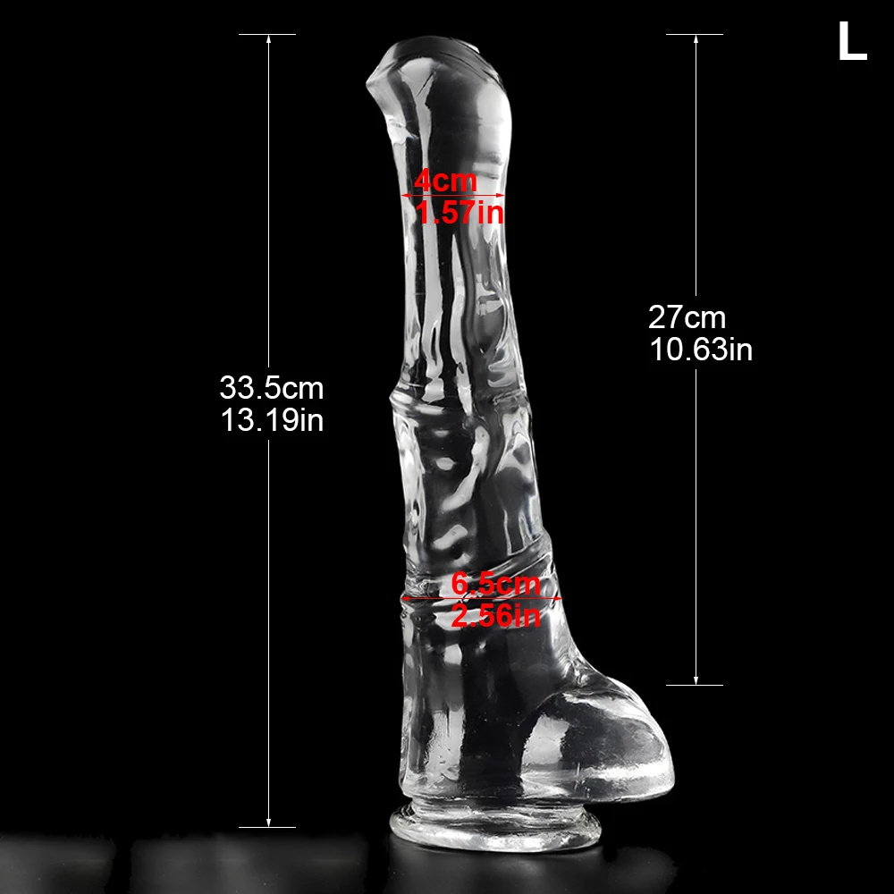 Crystal Realistic Horse Dildo Women Masturbator - Jelly Suction Cup Animaldildo Anal Orgasm