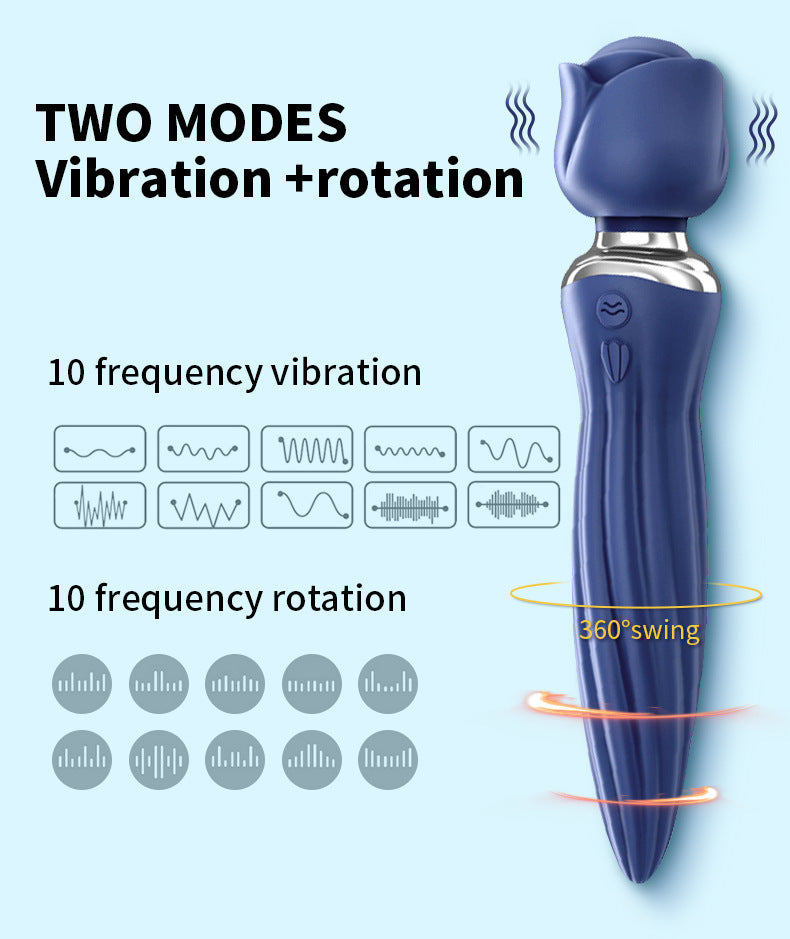Remote Control Vibrating Dildo Butt Plug - 360° Rotation G Spot Rose Handle Prostate Massager