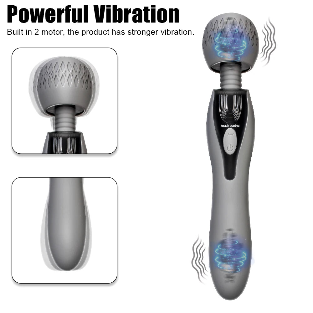 Magic Wand Vibrator - Double End G Spot Clitoral Stimulator Female Sex Toys