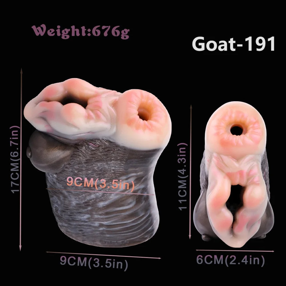 Goat Pocket Pussy Animal Masturbator - Silicone Realistic Vagina Blowjob Masturbation Cup