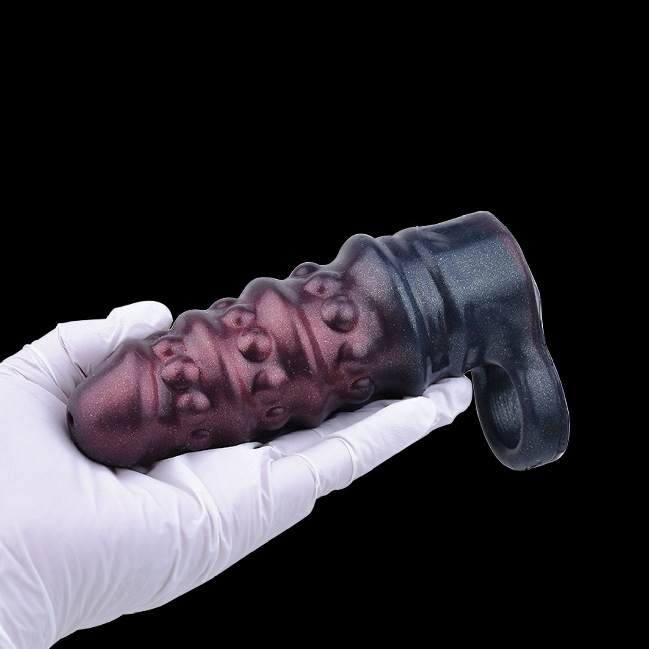 Black Warrior Cock Sleeve Sheath Extender - Stretchy Cockring Penissleeve Male Sex Toys