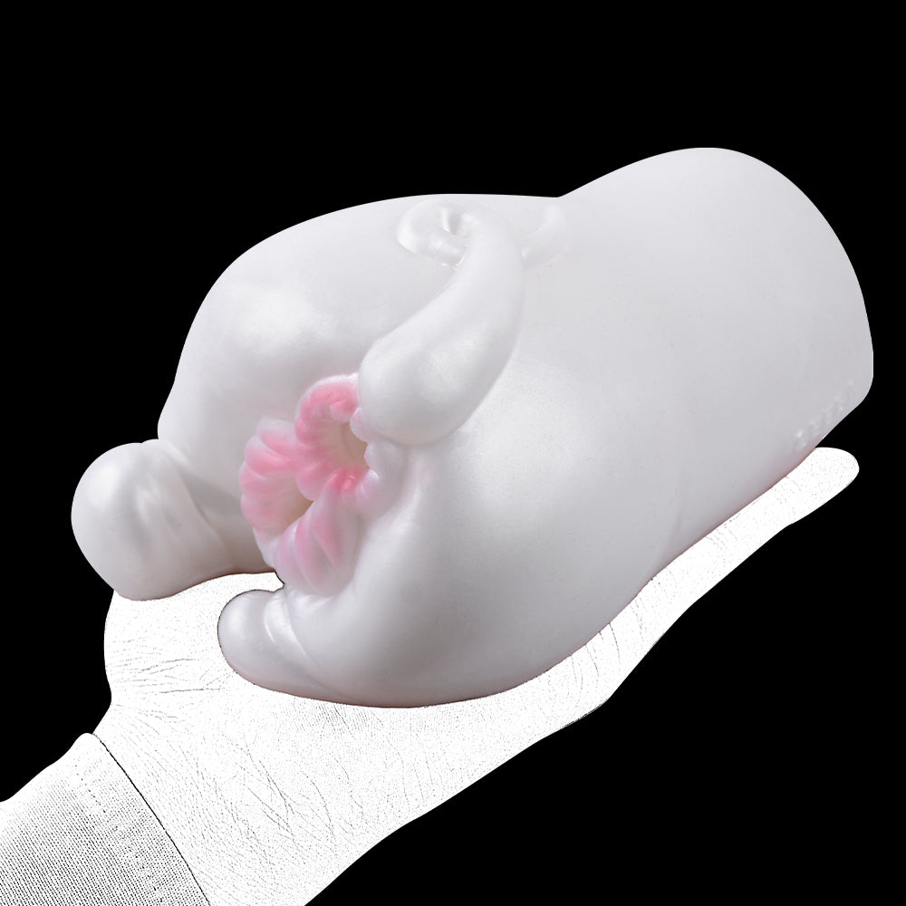 White Pig Pocket Pussy Masturbation Cup - Vibrating Bullet Animal Pussies Sex Toy for Men