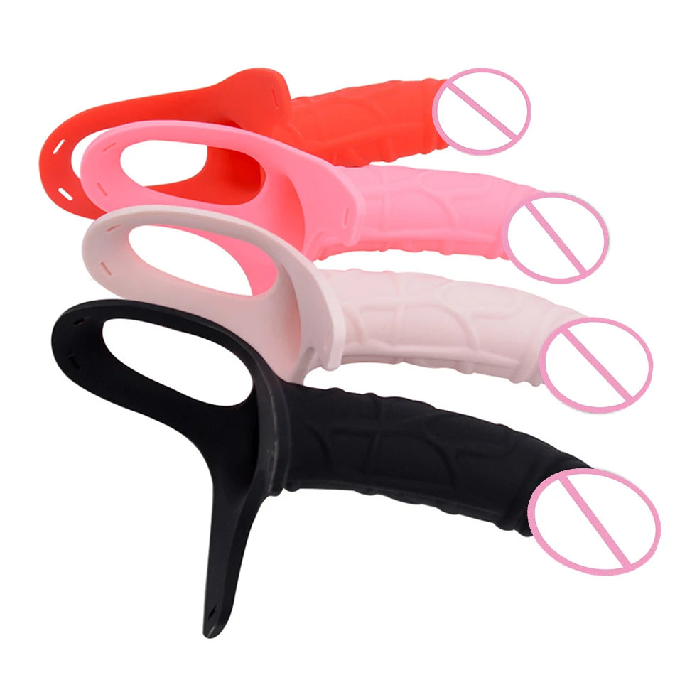 Male Strap On Cock Sleeve Sheath - Realistic Penis Enlarger Harneess Extender Pegging Play
