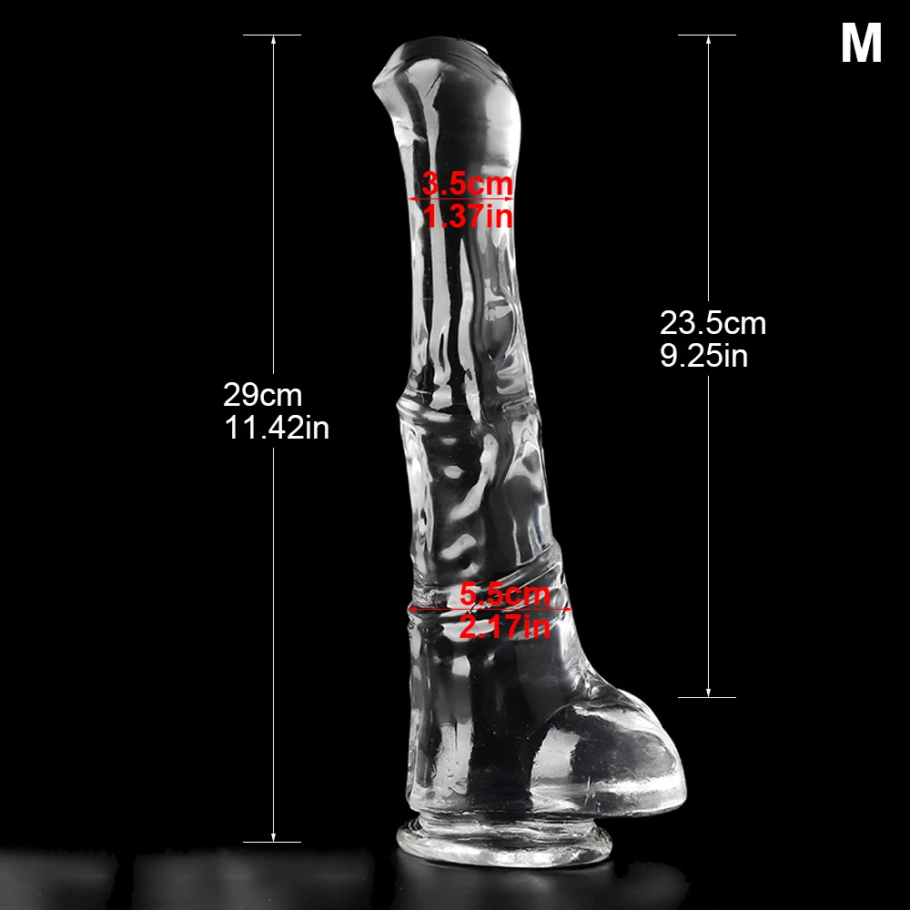 Crystal Realistic Horse Dildo Women Masturbator - Jelly Suction Cup Animaldildo Anal Orgasm
