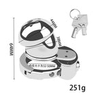 Mushroom Head Metal Chastity Cage – Fully Enclosed with Internal Lock & Adjustable Ring