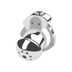 Mushroom Head Metal Chastity Cage – Fully Enclosed with Internal Lock & Adjustable Ring