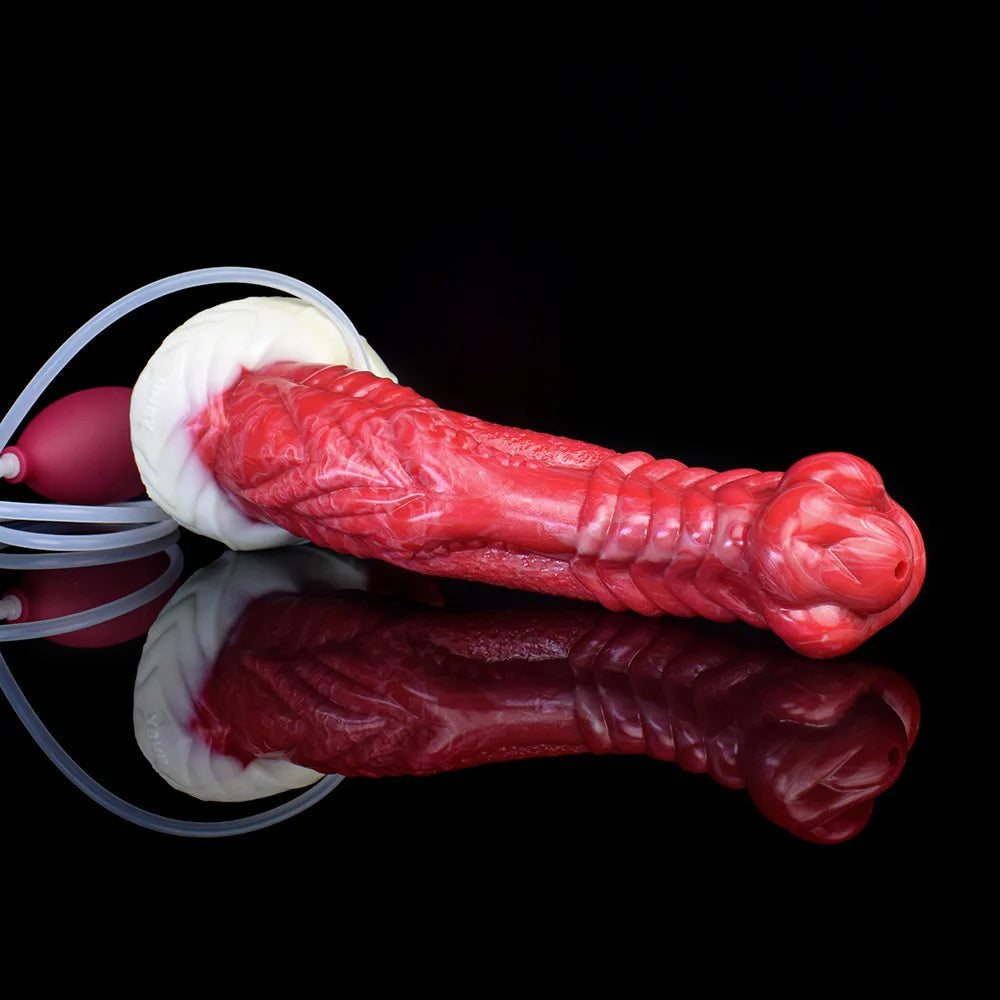 Squirting Dragon Dildo Crawl Clit Stimulation Butt Plug - Silicone Cumming Women Masturbator