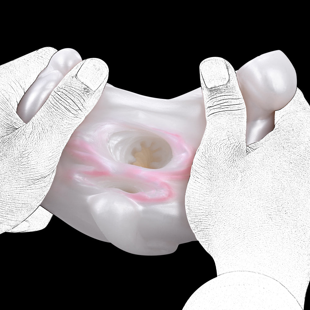 White Pig Pocket Pussy Masturbation Cup - Vibrating Bullet Animal Pussies Sex Toy for Men