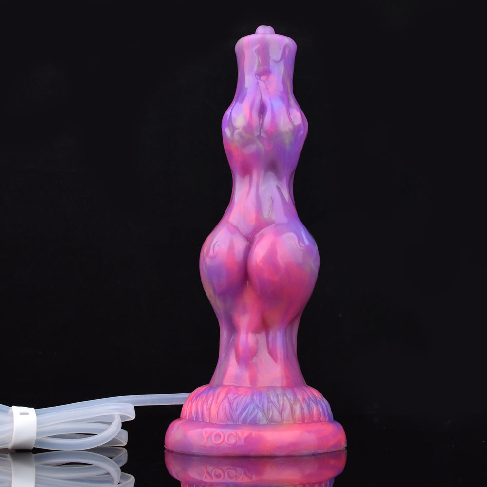 Domlust NightKnot – Glow-in-the-Dark Knotted Dog Dildo | Squirting Platinum Silicone Fantasy Toy