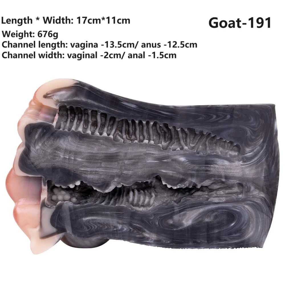 Goat Pocket Pussy Animal Masturbator - Silicone Realistic Vagina Blowjob Masturbation Cup