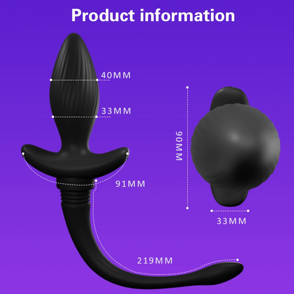 Remote Control Dog Tail Butt Plug - Vibrating Panties Anal Dildo Sex Toys
