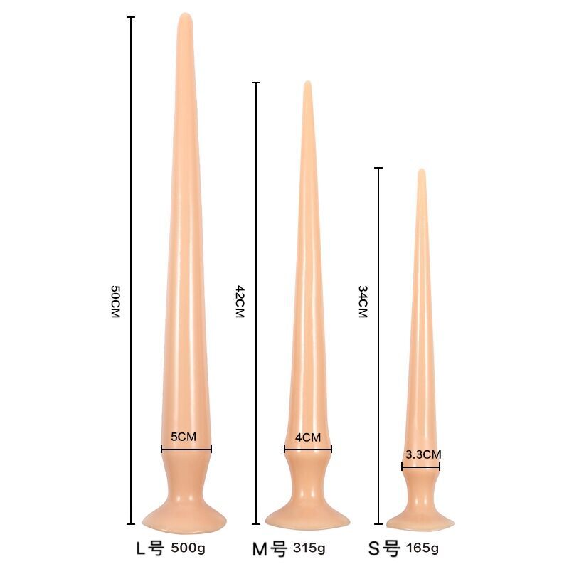 Silicone Thin Anal Dildo Dilator - 20 inch Long Skinny Tail Butt Plug Sex Toys for Women