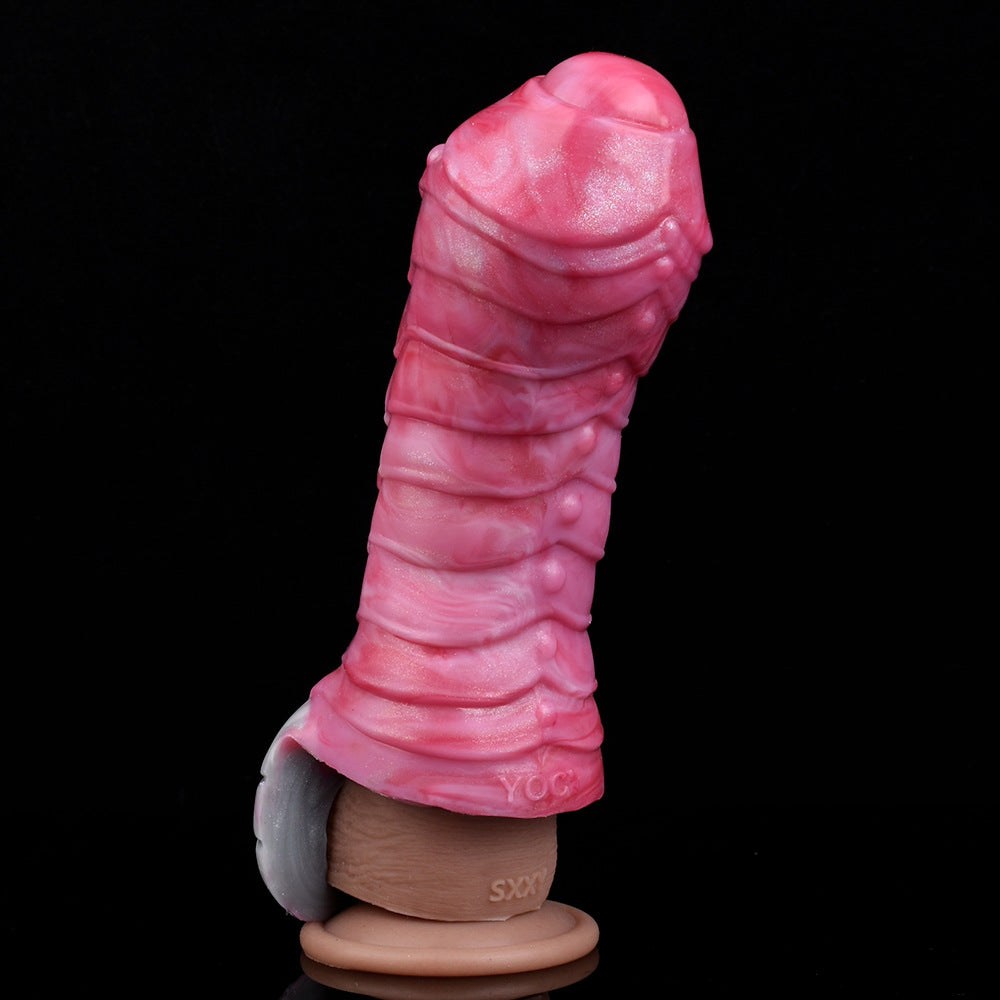 Fire Horse Penis Sleeve Sheath Enlarger - Silicone Monsterdildo Cock Extender Male Condom