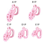 Pink Viper Chastity Cage – 5 Sizes Available, Wearable Base Ring Design