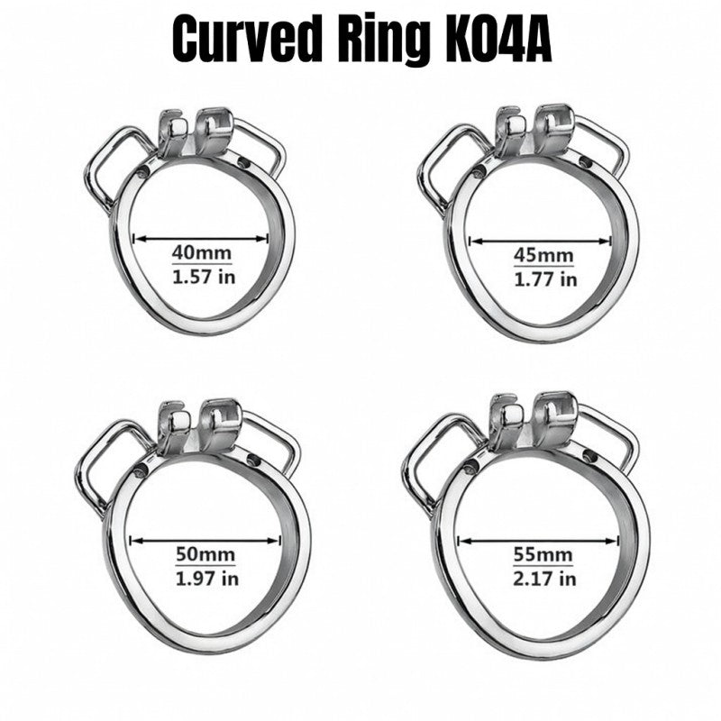 Base Rings for Chastity Cage (With Ears & Hook) – Fits Internal Side Slide Lock System Only (K03 / K04 / K04A)